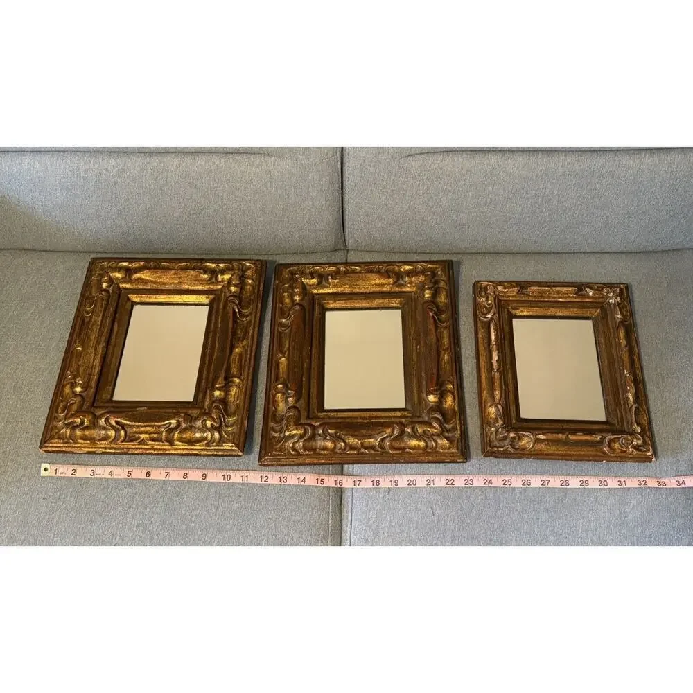 Vintage La Barge Mirrors (2) Wooden 13 X 11 Small Space Home Decor Gallery Wall